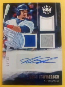 2018 DIamond Kings Kyle Schwarber Dual Jersey Patch Auto Nice Card Read #15/99 - Picture 1 of 6