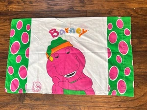 Funda de Almohada Dinosaurio Barney Tamaño Estándar 18.5 x 29 Lyon 2 Caras De Colección 1992 - Imagen 1 de 6