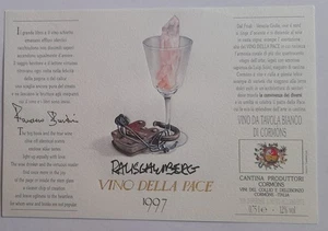 ETICHETTA VINO DELLA PACE 1997 pittore Robert Rauschenber Port Arthur Texas - Picture 1 of 1
