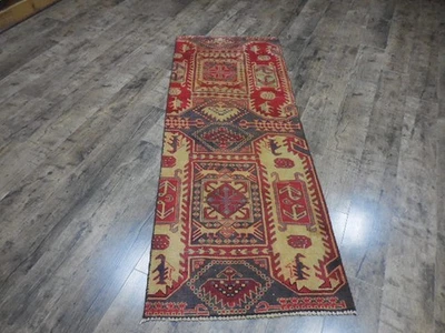 Authentic Vintage Turkish Rug,Geometric Adana Turkish Rug 2.2x5.9 Ft - Image 1 of 4