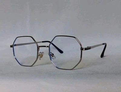 Unbranded OCT01 Eyeglass Frames Silver Octagon 52□16-154  - Image 1 of 4