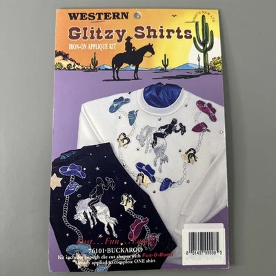 Kit de apliques de ferro para camisas brilhantes formas cortadas faroeste buckaroo - Imagem 1 de 2