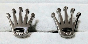 ROLEX Cufflinks Silver color From JAPAN Unused - Picture 1 of 3