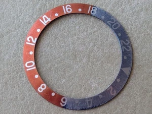 Vintage '60s Rolex GMT 1675 Gilt Era Striped Baby Blue/Burnt Orange Bezel Insert - Picture 1 of 24