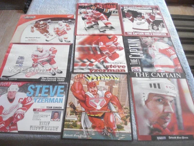 STEVE YZERMAN MEMORABILIA COLLECTION 16 ITEMS(SIGNED PUCK & CARD, 2 BOBBLES++12) - Image 1 of 4