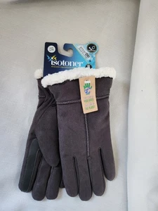 Isotoner Smart Dri Damen grau Sherpa Touchscreen Text Handschuhe Größe L/XL - Bild 1 von 5