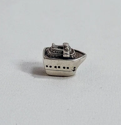 Chamilia 925 Sterling Silber Charm Perle Boot Ozeandampfer Kreuzfahrtschiff Cham  - Bild 1 von 4