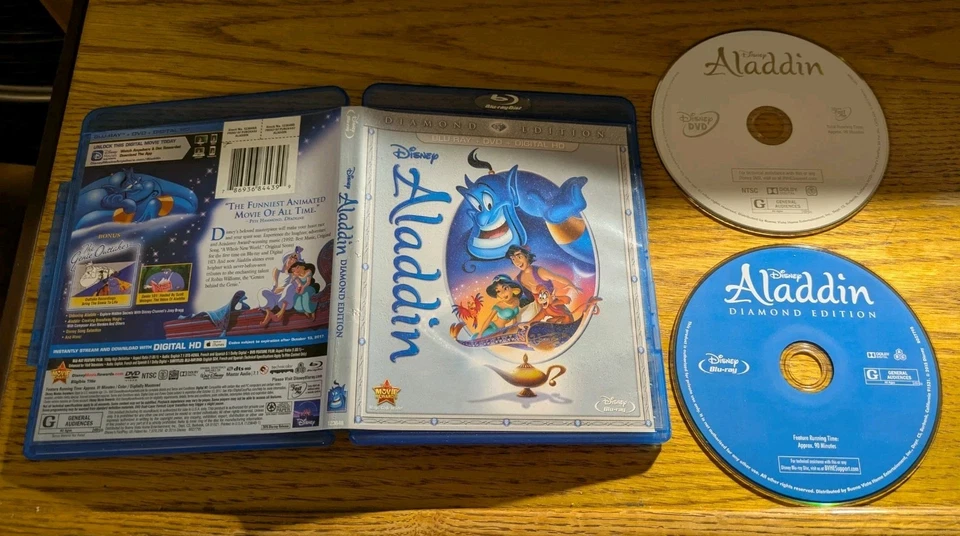 Disney's Aladdin Diamond Edition Blu-ray DVD 2 Discs Robin Willaims Foto 1 de 1