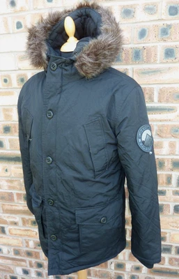 Superdry Everest Expedition Mountain Parka Chaqueta Abrigo Negro Con Capucha Hombre Mediano Foto 1 de 4