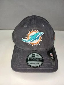 Miami Dolphins Hat Cap Strap Back Gray NFL Football Mens Crucial Catch New Era - Picture 1 of 6