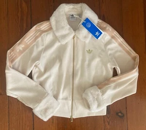 Adidas Wonder White Ski Chic Rib Track Jacket XS NEW with Tags Never Worn - Picture 1 of 7