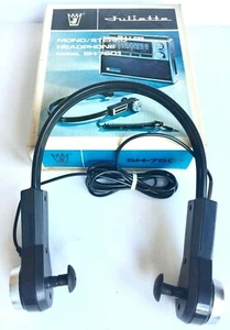 NEW VINTAGE 1960's JULIETTE SH-7501 MONO / STEREO HEADPHONES MADE IN JAPAN - Picture 1 of 5