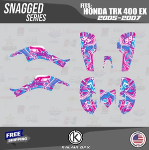 Graphics Kit for HONDA TRX400EX (2005-2007) 16MIL Snagged Series - Magenta - Picture 1 of 6