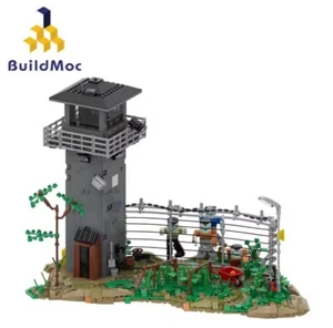 BuildMOC Prison Tower & Zombie Fence Scene 1189 Pieces for Walking Dead UK Stock - Picture 1 of 12