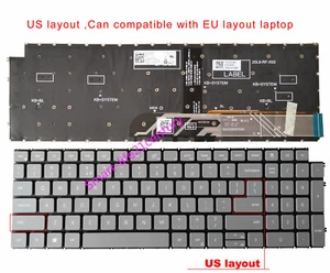 Teclado retroiluminado gris EE. UU. para Dell Inspiron 15 3510 3511 5510 5515 5518 7510 7610 - Imagen 1 de 5
