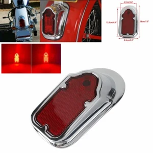 Metal Chrome Red Tombstone Brake Tail Light For Harley Fat Boy Softail Iron 1200 - Picture 1 of 12