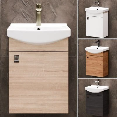 Planetmöbel Gäste WC Waschtischunterschrank mit Waschbecken 45cm für Badezimmer - Bild 1 von 4