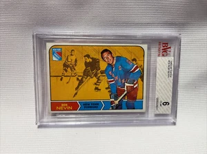 1968-69 TOPPS #76 BOB NEVIN Forward New York Rangers * BGS Graded 6 EXMT - Picture 1 of 2