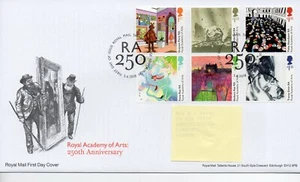 GB - First Day Cover - FDC - Commems - 2018 - Royal Academy of Arts - Pmk TH - Picture 1 of 1