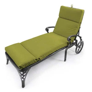 Outdoor Chaise Lounge Cushion UV Resistant Soft Support W/ Ties & Hanger Loop US - Picture 1 of 9