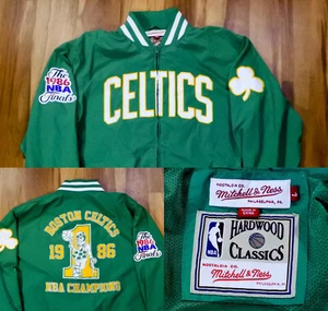 Boston Celtics M&N Warm Up Jacket 1986 NBA Champs Finals Green Men L *Rare* - Bild 1 von 17