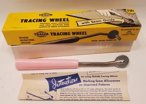 Vintage TRAUM Tracing Wheel No.51 Pink Handle Made in USA - Picture 1 of 2