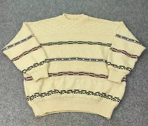 Maglione Vintage Sears Roebuck Uomo 3XL Beige Misto Lana Nonno Made In Italy - Foto 1 di 9