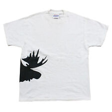 Moose Skateboard T-Shirt Side Logo White - Youth Kids Medium