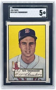 1952 Topps #376 Faye Throneberry Rookie Card SGC 5 EX - Picture 1 of 2