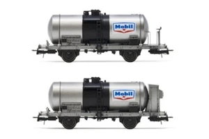 Rivarossi HR6607 FS 2-UNIT SET TANK 2-axle WAGONS, big tank MOBIL EP.III 1:87 - Picture 1 of 1