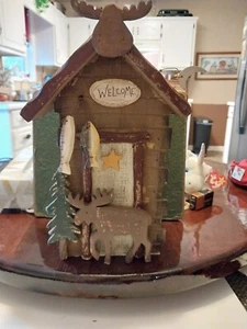 wooden moose fish lodge cabin decor - Picture 1 of 4