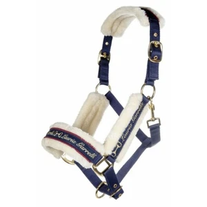 HKM Head Collar Horse Halter - Indigo Navy Blue w Fleece Padded Nylon Halter NEW - Picture 1 of 3
