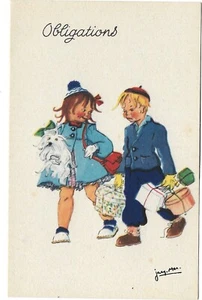 Obligations - Enfants Cadeaux Chien-- Carte postale - Picture 1 of 2