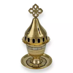 Stehende Mahnwache Lampe mit Perlmutt Intarsien - Orthodoxe Kerze + GRATIS Ge... - Bild 1 von 7