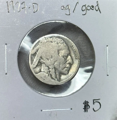 1927 D Buffalo Nickel Hole Filler Coin Cover