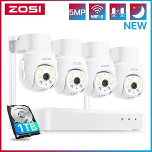 ZOSI 8CH 5MP WLAN Überwachungskamera Set Außen WIFI 6 1TB Audio Farbe Nachtsicht - Bild 1 von 10