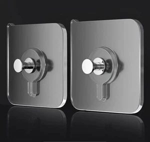 3X Self Adhesive Picture Wall Hooks Screw Hook Hanger - No Screw - Picture 1 of 7