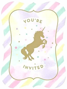 Creative Converting Unicorn Sparkle Invitations Party Supplies, M4" x 6" - Picture 1 of 2
