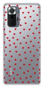 Coque en silicone imprimée compatible Xiaomi Redmi Note 10 Pro Pluie de Coeurs - Bild 1 von 3