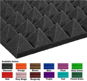 48 Pack (12 x 12 x 2) Inch Pyramid Acoustical Foam Panel for Wall Soundproofing - Picture 1 of 14