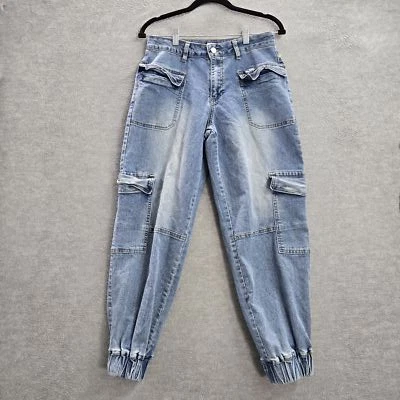 Hot Topic Mujer Pantalones 9 Azul Denim Carga 27" Entrepierna Algodón Spandex Y2K Foto 1 de 4