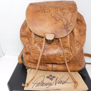 Patricia Nash Casape italienischer Leder Rucksack Signature Map Collection Staubbeutel - Bild 1 von 11