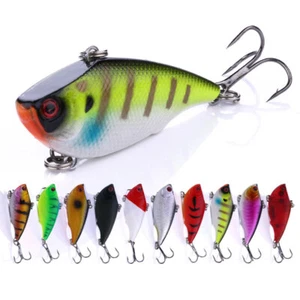 10PCS Sinking Fishing Lures Crankbaits 6cm/10g VIB Hooks Bass Pike Hard Bait Set - Picture 1 of 17