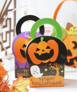 10-50X NEW Halloween Apple Party Paper Favour Gift Cupcake Lunch Carrier Boxes - Picture 1 of 8