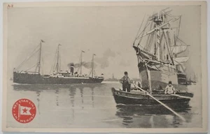 Vintage Postkarte Red Star Line Schiff Werbung Kunst f AA56 - Bild 1 von 2