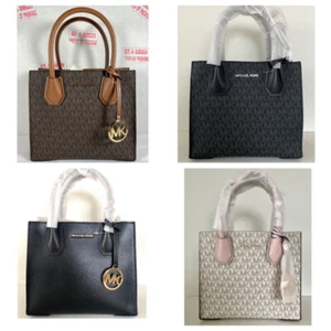 Bolso bandolera de cuero de PVC Michael Kors Mercer mediano Mk firma - Imagen 1 de 109