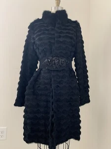 Royal Underground Damen Kaninchen & Spitzenmantel Jacke - schwarz! Größe M - Bild 1 von 6