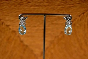 TOPAS Skyblue Ohrstecker Edelstein Schmuck Halskette Heilstein Kette Collier NEU - Bild 1 von 1