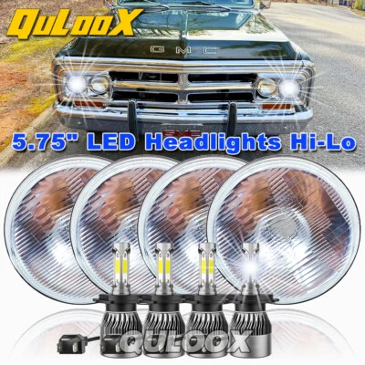 4PCS 5.75" 5-3/4" Round LED Headlights Fits GMC C15/C1500 1961-1972 Pickup C2500 - Image 1 of 4