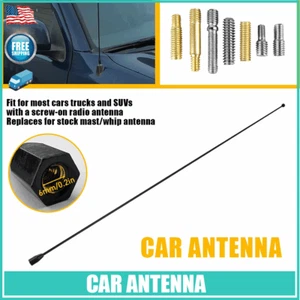 21" Black Stainless Antenna Mast Power Fits DODGE RAM & RAM 1500 2500 3500 09-23 - Picture 1 of 24